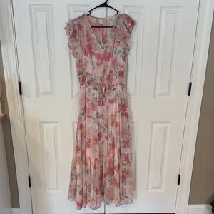 Calvin Klein Pink Floral Maxi Dress
